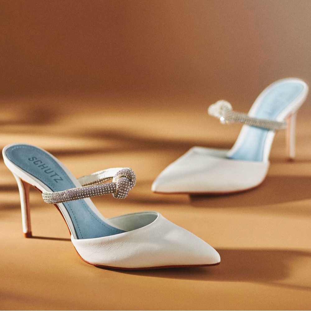 Schutz Pearl Heel in White